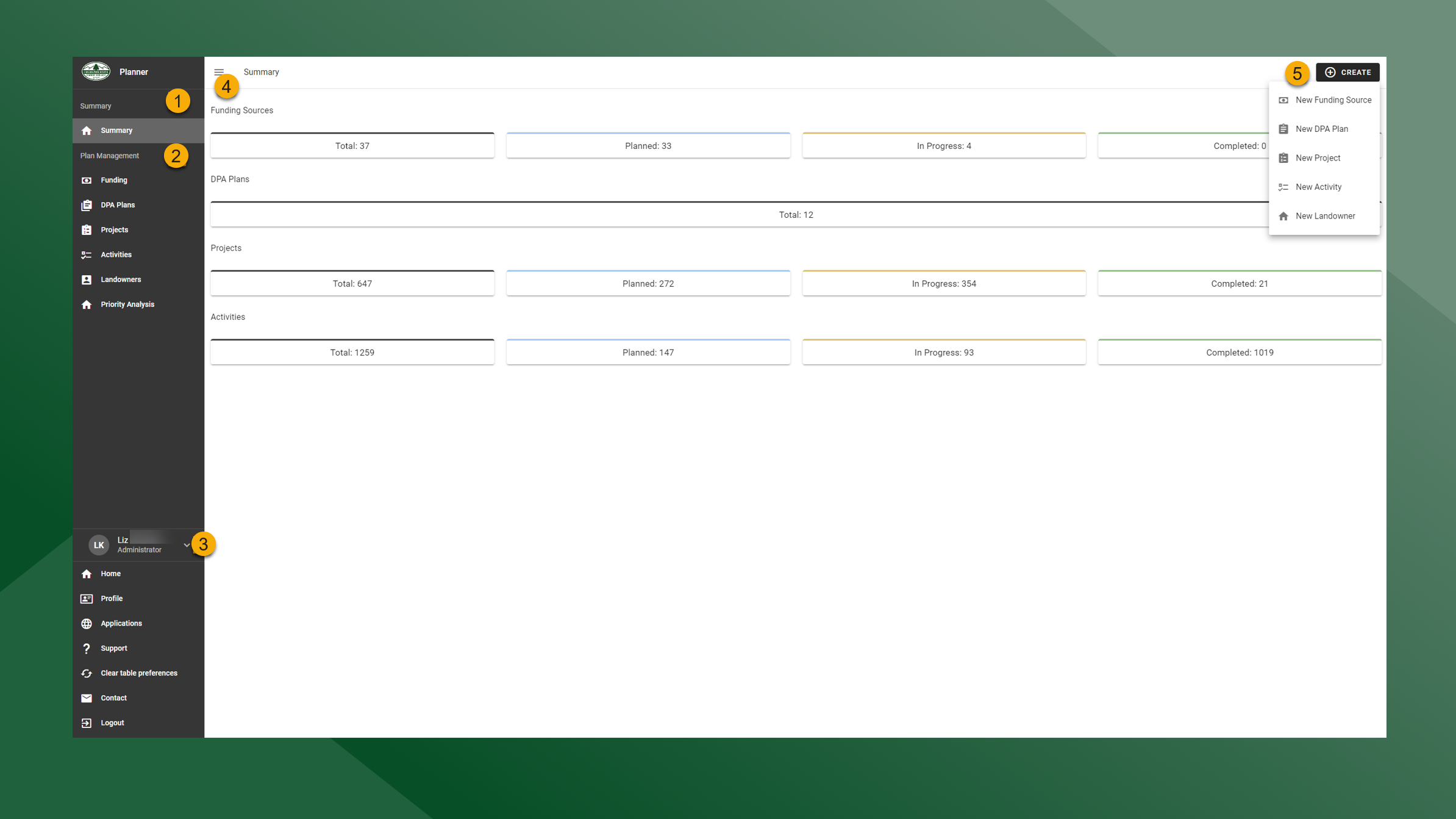 planner-overview-user-interface