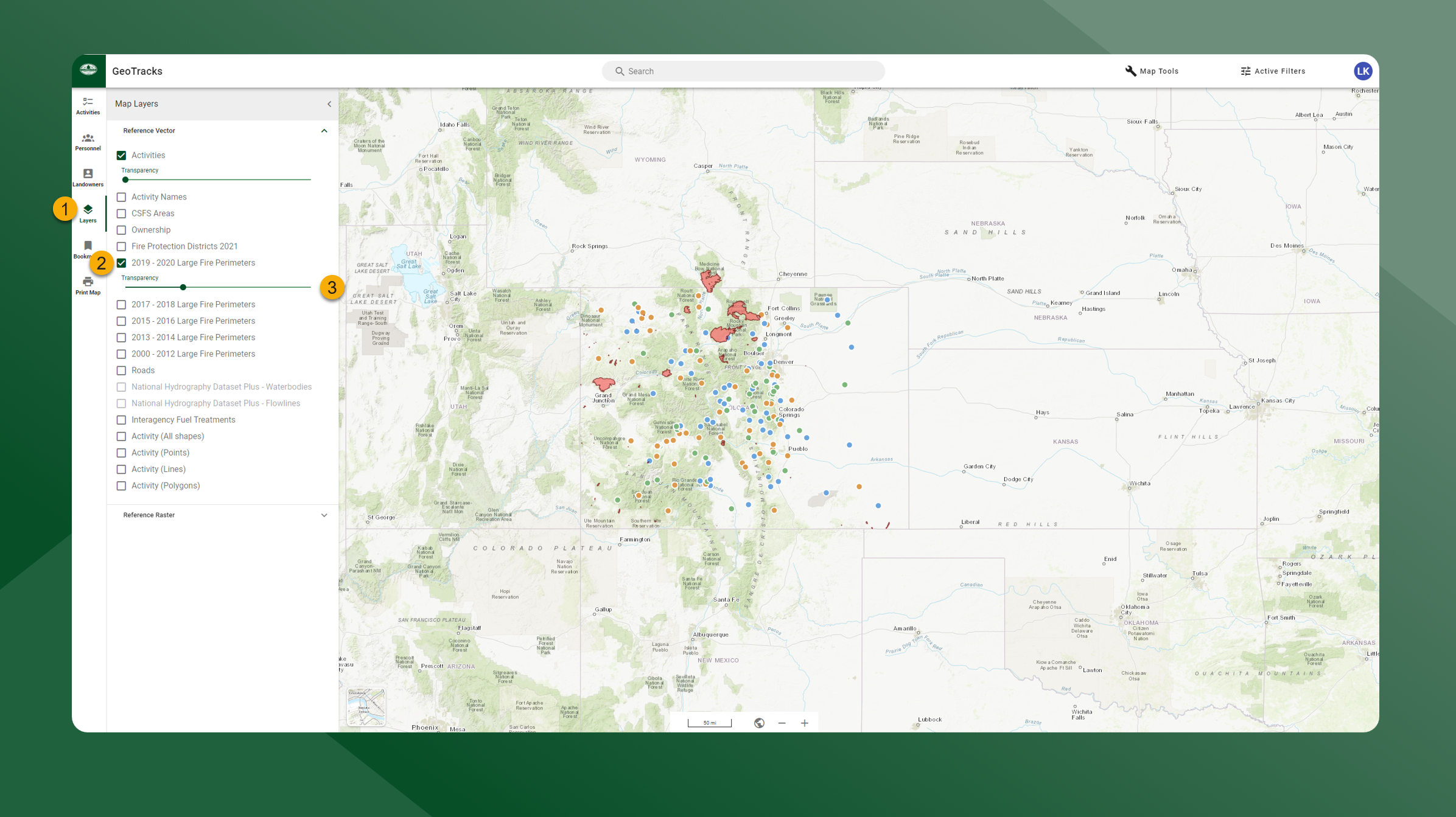 Toggle Map Layers